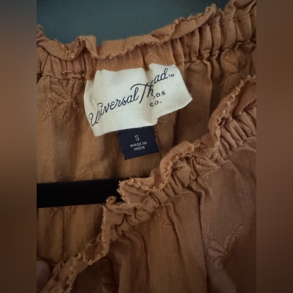 Target • Universal Thread • Embroidered Detail Flutter Ruffle Sleeve Top - Picture 4 of 4